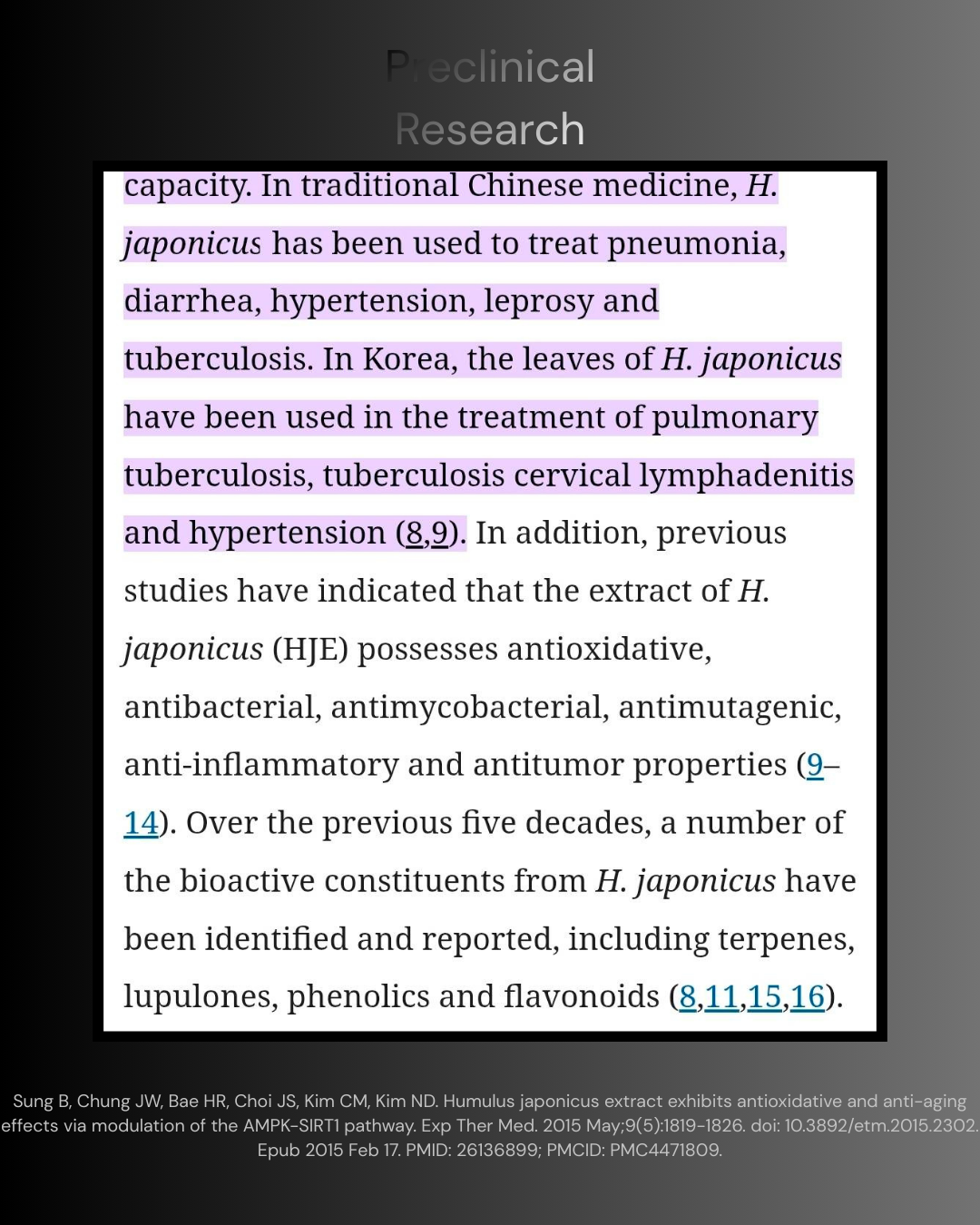 Humulus Japonicus SNEDDS